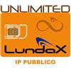 LundaX® SIM ILLIMITATA DATI con IP PUBBLICO | L'unica vera Illimitata, non si ferma e non rallenta mai | Ideale per tutti i device | Router, Videosorveglianza, Allarmi ecc.. | Copertura in Italia, EU