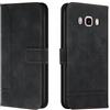 QIWEIQING Compatibili con Custodia Samsung Galaxy J5 2016, Cover a Libro Samsung Galaxy J5 2016, Custodia in Pelle Galaxy J5 2016 Magnetica Cover per Galaxy J5 2016 / J510 Black HX