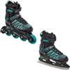 RAVEN 2in1 Pattini da ghiaccio Pattini in linea Inline Skates per bambini e adulti regolabili (Vella Black/Mint, 37-40 (23,5-26cm))