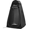 WolfWise Tenda Istantanea Pop-Up Privato Portabile per Campeggio Spiaggia Bagno Spogliatoio Doccia Riparo, Larghezza 47 (120 cm), Altezza 75 (190 cm), Nero