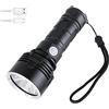 WESLITE Torcia LED Ricaricabili 5000 Lumen, WESLITE XHP50 Torcia LED Potente Professionale Torcia Portatile con Indicatore di Alimentazione per Campeggio, Pesca, Escursionismo(Batteria Inclusa)