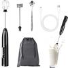 YSDYY Montalatte elettrico portatile, ricaricabile tramite USB, mini frullatore portatile per bevande, 3 livelli regolabili per cappuccino, latte, caffè al latte, cioccolato caldo al latte