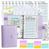Harphia A6 Budget Planner Kit, Budget Planner Set, con buste per soldi, fogli di budget, adesivi ed etichette abbinate, 7,4 x 5,71 pollici/18,8 x 14,5 cm (NPNB-140F-A6-Purple)