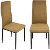 Cribel Set da 6 SEDIE Queen Kit Tortora MILLERIGHE Gambe Nere 6PZ, Pelle, 40x47x96