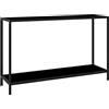 vidaXL Tavolo Consolle Elegante Moderno Tavolino Servizio Arredi Interni Ingresso Soggiorno Mobili Casa Nero 120x35x75 cm in Vetro Temperato