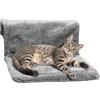 Navaris Amaca per Gatti Termosifone - Letto per Gatto da Appendere - Morbida Cuccia Regolabile per Calorifero - Lettino Radiatore con Cuscino Lavabile - Fino a 15 kg - Grigio