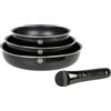 Sitram 715485 Set 3 Padelle Sitramovible Family Ø20/24/28 cm - Alluminio 90% riciclato + rivestimento antiaderente senza PFOA - Manico removibile - Compatibili con induzione