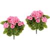 Flair Flower Geranio artificiale, bouquet di geranio, pelargonium, piante da giardino, fiori di seta, fiori artificiali, decorazione da tavolo, fiori decorativi, 021063RS, rosa, 32 x 20 x 16 cm
