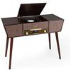 AUNA Belle Epoque 1912 - Giradischi Vinili Vintage, 3 Velocità: 33, 45 e 78 giri/min, Lettore CD, Radio DAB+/FM, Bluetooth, Registrazione USB, 2 Altoparlanti, Display a LED, Telecomando, Marrone