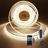 TTWAY Striscia LED COB 2M, 3000K Striscia LED Dimmerabile 24V, CRI93 +, larghezza 8mm, con Telecomando e alimentazione, per la decorazione domestica, cucina, specchio