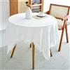 SITAKEGS Cotone Tovaglia, Tovaglia Rettangolare Lino Lavabile Copritavolo con Frange Nappe, Tovaglie Finali Bianche Biancheria da Tavola per Cucina Sala da Pranzo Picnic Festa Natale-130 x 130 cm
