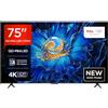 TCL 75C61KS TV LED QD-Mini da 75, 4K UHD, Smart Google TV con Dolby Atmos, Game Master