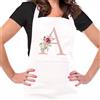Ysound Grembiuli Iniziali Grembiule da Cucina da Donna, Regolabile Grembiule da Cucina Bianco Grembiule, per Cucina Ristorante Giardinaggio, Regalo per Donne, Compleanno, Festa della mamma (A)