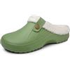 Meik Mangni Zoccoli Unisex-Adulto Sabot Donna Uomo Ciabatte in Gomma Invernali Caldo Pantofole Casa Impermeabile Scarpe da Giardino con Suola Antiscivolo,Verde,42-43 EU