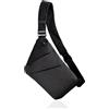 Tibroni Petto Borsa Crossbody, Tasca sul Petto da Uomo Donna, Multi-Pocket Crossbody Spalla et Monospalla Impermeabile Marsupio per Lavoro/Trekking/Ciclismo/Viaggio - Nero