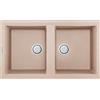 ELLECI Lavello Cucina Fragranite 2 Vasche Incasso Larghezza 86 cm Materiale Granitek colore Avena G51 - LGB45051 Serie Best 450