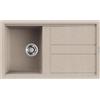 ELLECI Lavello Cucina 1 Vasca da Incasso con Gocciolatoio Larghezza 86 Cm materiale Granitek Serie Best 400 colore Avena 51 - LGB40051
