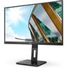 AOC 27P2Q - Monitor FHD da 27 pollici, regolabile in altezza (1920 x 1080, 75 Hz, VGA, DVI, HDMI, DisplayPort, hub USB), colore: Nero