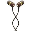 Marley House of Marley Smile Jamaica Cuffie In Ear, Auricolari con Filo, Microfono Incorporato, Isolamento Acustico, Cuscinetto da 9.2 mm, 2 Misure, Silicone, Cavi Antigroviglio, Materiale Riciclato, Ottone