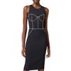 ELISABETTA FRANCHI TUBINO IN CREPE CON PIPING A CONTRASTO - AB72451E2 - nero