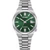 Citizen Orologio automatico da donna con cinturino a maglie in acciaio inox, 37 mm, vetro zaffiro, data, blu ghiaccio, NJ0200 in diverse varianti, argento, Moderno