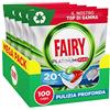 Fairy Platinum Detersivo Pastiglie Lavastoviglie Plus, Brillantante, 100 Capsule al Limone, Tecnologia Pulizia Profonda Con Azione Brillantante, Contro Il Grasso / Incrostazioni Ostinate