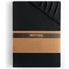 DecoKing Lenzuolo con Angoli una Piazza e Mezza Elasticizzati 120x200-140x200 cm 100% Jersey in Cotone Pettinato Morbido 120x200cm - 140x200cm Nero Amber