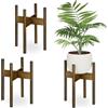 Relaxdays D: 25 cm Supporto per Fiori e Piante in Vaso, Set da 3 Portavasi, Fioriere da Interno, in bambù, Marrone