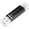 Hama Pendrive da 64GB, USB 3.0, Micro USB, Laeta Twin, Velocità 45 MBs, Nero
