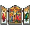 NKlaus 1428 Crocifissione di Cristo Icona cristiana Raspjatie Hristovo altare itinerante