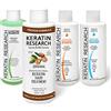 KERATIN RESEARCH 4 x 120 ml Complesso di lunga durata brasiliana trattamento dei capelli Blowout, olio di argan lisciante risultati professionali cheratina
