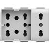 4Box Side XL Presa 4 in 1, Compatibile Bticino Living Light, Light, Bianco