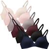 SEAUR Reggiseno Ragazze 6 Pezzi Reggiseno Adolescenti con Spalline Regolabili Senza Fili Reggiseno da Allenamento Sportivo Traspirante Stile 1 32/70AB