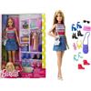 MATTEL Barbie con Body a Righe Colorate e Gonna di Jeans - Mattel