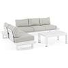 BIZZOTTO Salotto Angolare in Alluminio Bianco con Cuscini Konnor