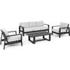 BIZZOTTO Baltic Set Salotto Antracite Completo di Cuscini Bizzotto