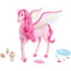 MATTEL Barbie Fairytale Touch of Magic - Pink Pegasus con Cucciolo HLC40