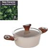 KASANOVA Casseruola con coperchio crema New Ceramic (20 cm due manici)