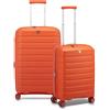 RONCATO B-FLYING Set 2 trolley Medio e Cabina Espandibili 4 Ruote, Rigidi con Chiusura TSA - ARANCIO BRILLANTE