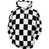 Generic Felpa con cappuccio da uomo con bandiera a scacchi bianca e nera - Felpa con cappuccio comoda ed elegante, Stile-30-2, XL