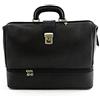PIROIT VICTOR LINE SRL Borsa Medico/Dottore Unisex In Vera Pelle 100%, Doppio Fondo Colore Nero - Made In Italy - Artigiani Toscani 34 X 16 X 28