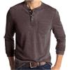 Generic Maglietta da Uomo Autunno Tinta Unita abbottonata Manica Lunga Girocollo T-Shirt da Uomo con Colletto della Camicia Piumino Saldi