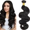 Jucames Extension Capelli Veri Umani Body Wave Human Hair Bundles Tessitura 100% Unprocessed Virgin Remy Brasiliano Double Weft Extensions Colore Nero Naturale for Woman 30 Inch