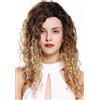 WIG ME UP - 803AD-Y-SC1911 Parrucca Donna Riga laterale Afro Ricci crespi Ombre hair Mix Castano Biondo