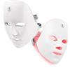 KORAL - Maschera professionale a LED a 7 colori con ricarica USB - Maschera facciale a LED Korean Skincare, maschera per il ringiovanimento del viso, maschera a LED - Red Light
