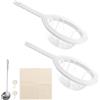 LHOEST Setaccio fine con maniglia, 2 pezzi 200/400 mesh extra fine con panno, cucchiaio rotondo e gancio, colino da cucina in plastica nylon fine scolapasta cucina piccolo per succhi di latte, caffè