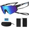 Roselee Occhiali Veloci Uomo Donna Occhiali Ciclismo Polarizzati UV400 Occhiali Running Bici MTB Occhiali da Sole Sportivi per Sport Motociclismo Corsa Sci Alpinismo Pesca Golf Rave all'aperto Blu