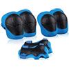 Heatigo Set di protezioni sportive per bambini, 6 pezzi, protezioni per polsi, ginocchiere, gomitiere, protezione per bambini, skateboard, pattinaggio, ciclismo, equitazione, scooter, blu