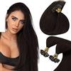 Sunny Hair Sunny Remy Extension Capelli Veri Cheratina #2 Castano Scuro 24 Pollice/60cm U Tip Fusion Keratina 100% Veri Umani Extension Capelli 50 grammo 1g/ciocche