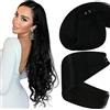 Sunny Hair Sunny Extension Tessitura Capelli Veri Neri #1B Extension Capelli Veri Matassa Tessitura 100% Human Hair Weft Weaving sega Extension Nere Capelli Veri 60cm 100g